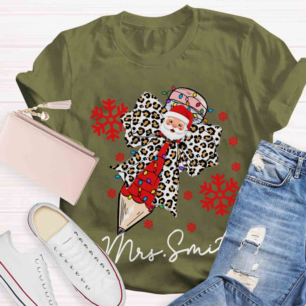 Personalized Name Christmas Pencil T-shirt