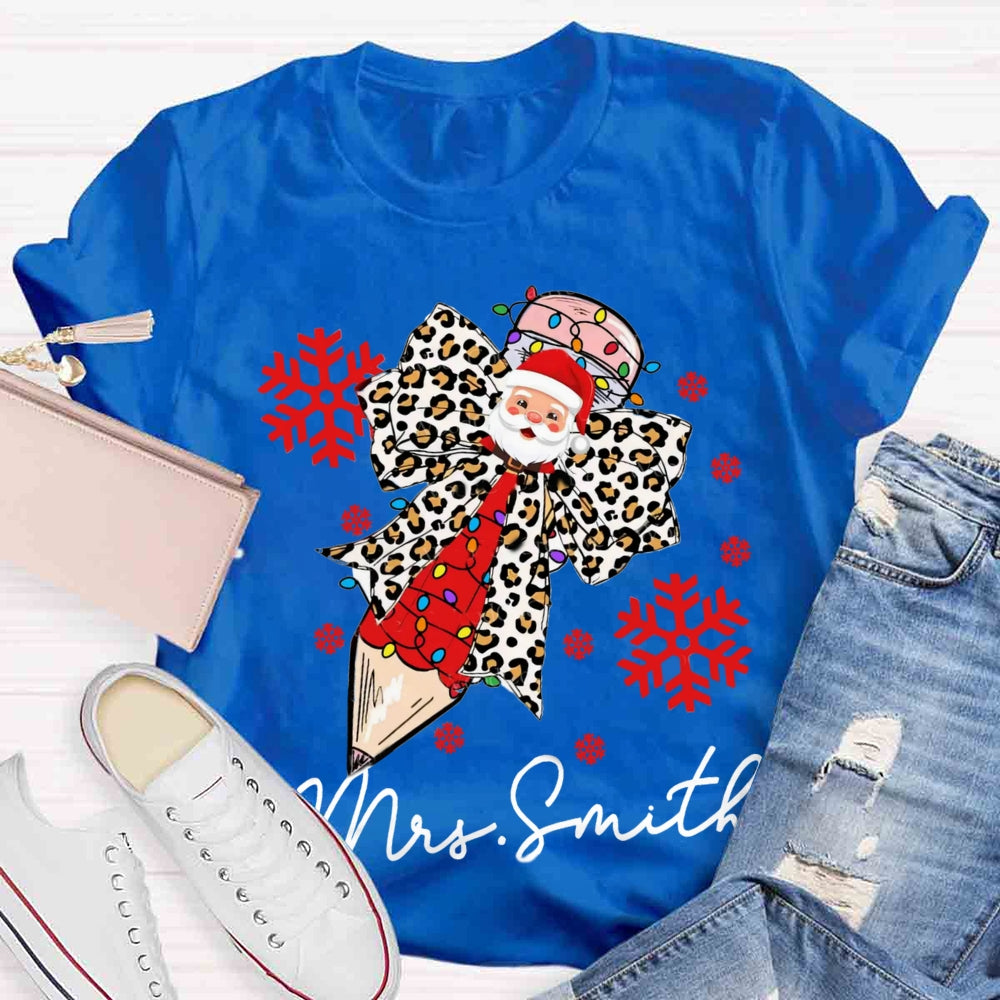 Personalized Name Christmas Pencil T-shirt