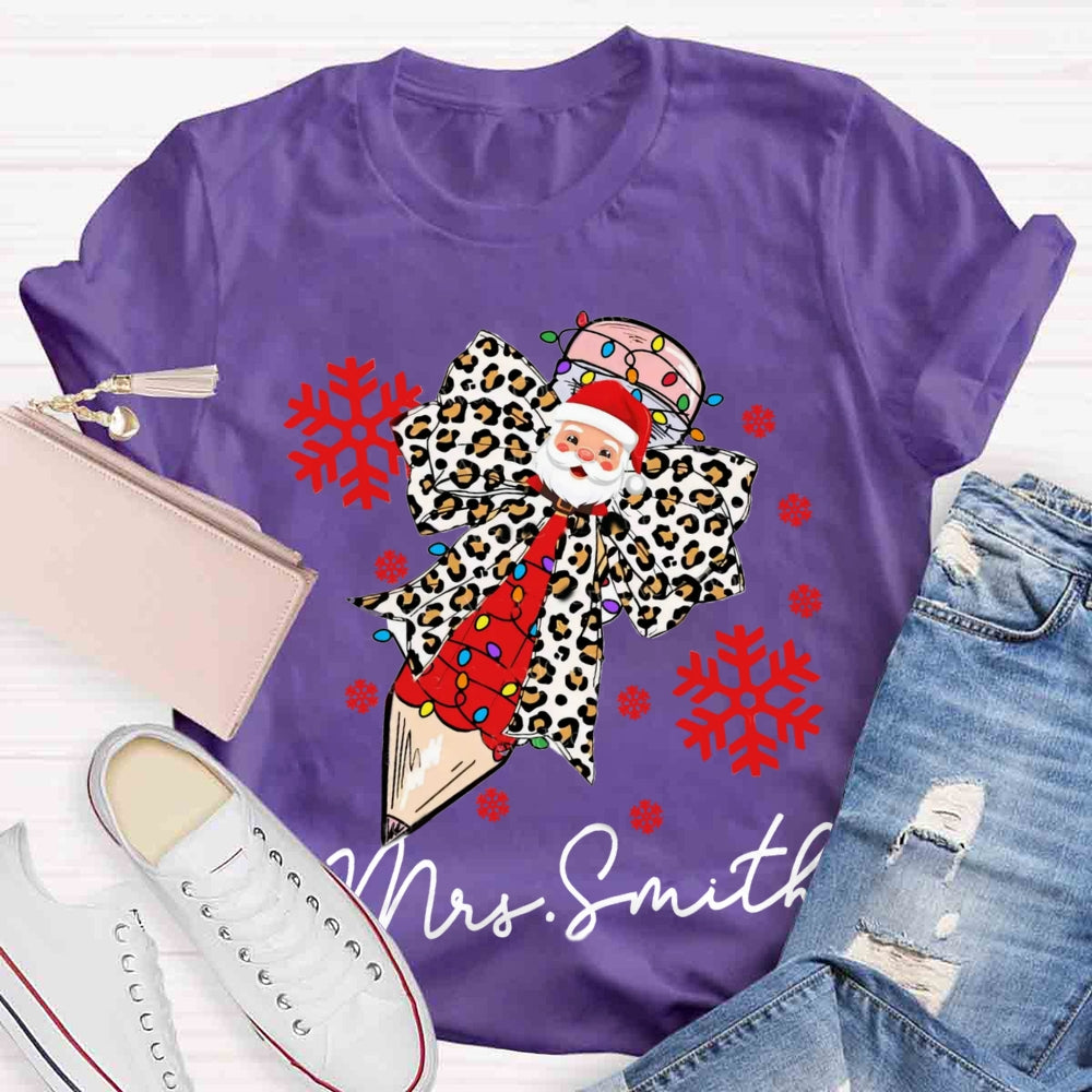 Personalized Name Christmas Pencil T-shirt