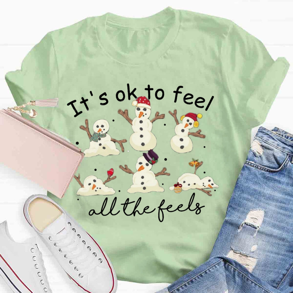 It's Like To Feel Feel All The Feels Snowman T-shirt