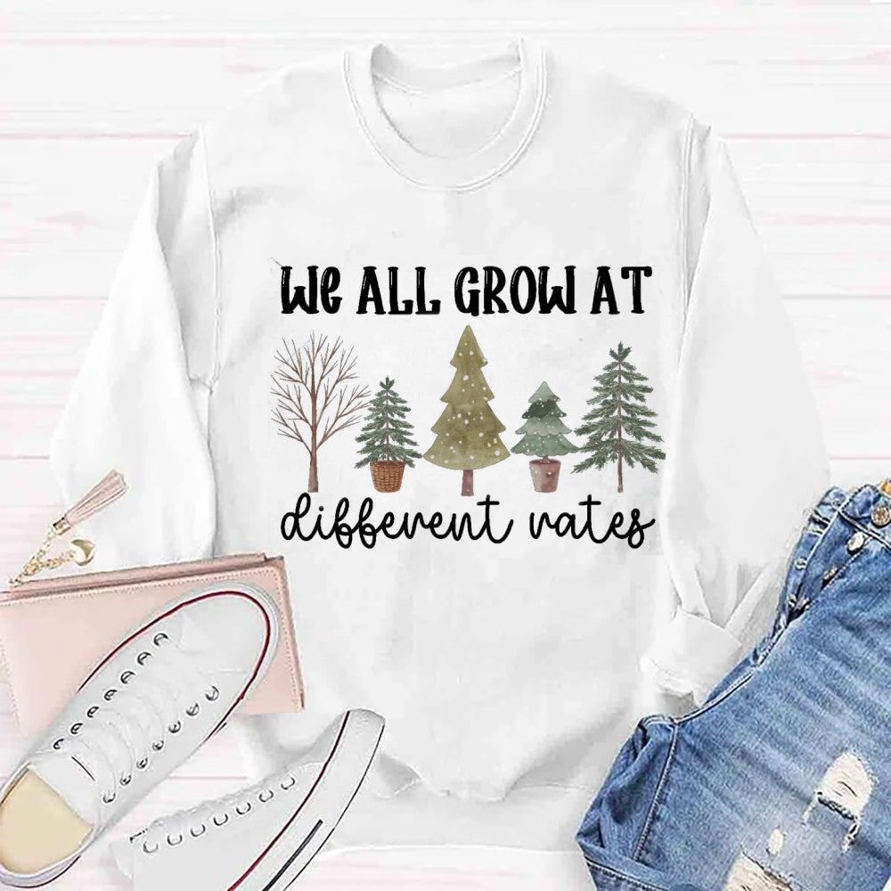 We All Grow At Different Way Christmas Tree Sweatshirt