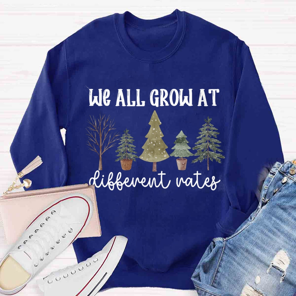 We All Grow At Different Way Christmas Tree Sweatshirt