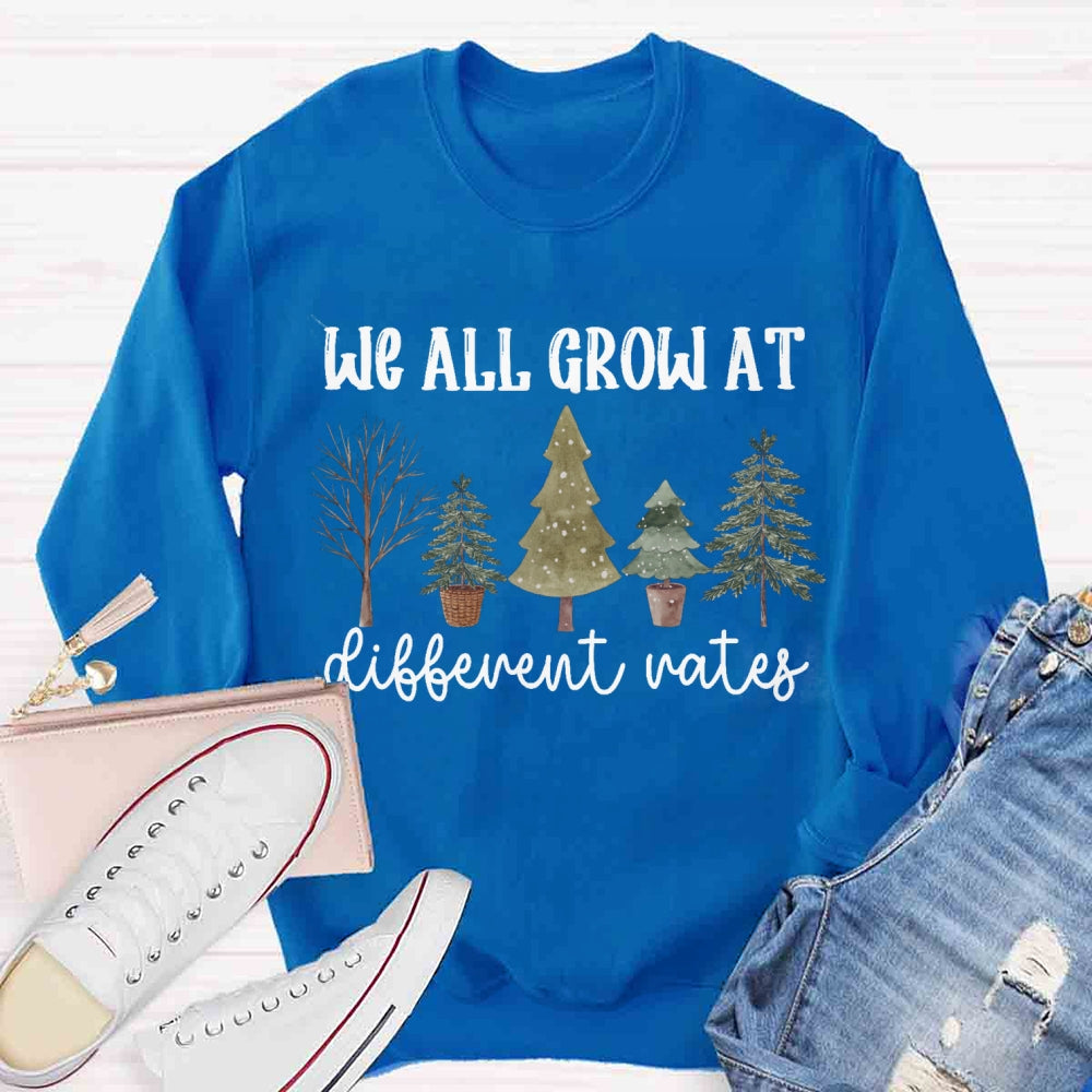 We All Grow At Different Way Christmas Tree Sweatshirt