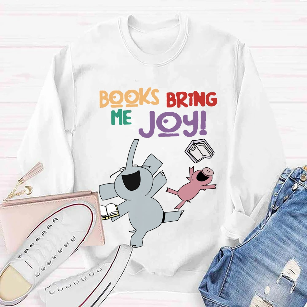 Books Bring Me Joy Elephant Sweatshirt