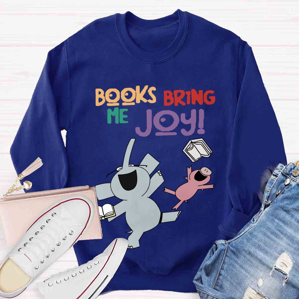 Books Bring Me Joy Elephant Sweatshirt