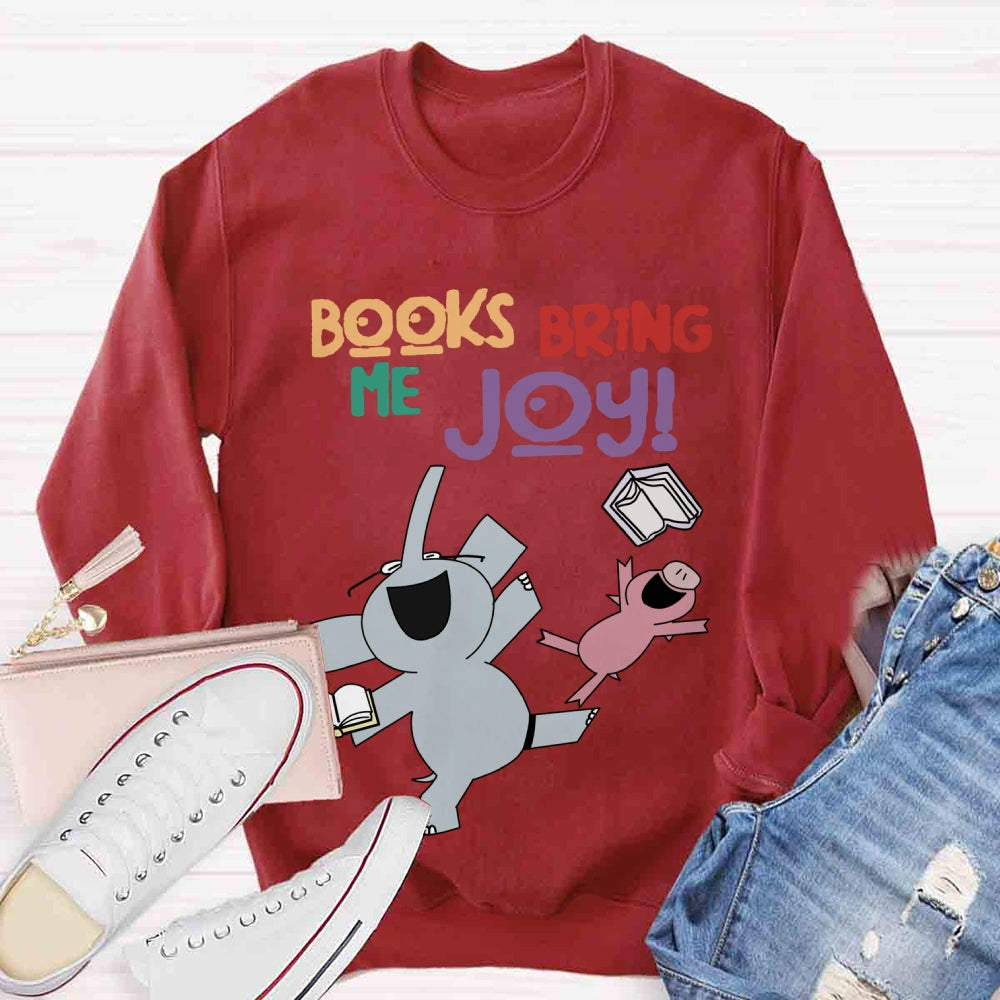 Books Bring Me Joy Elephant Sweatshirt