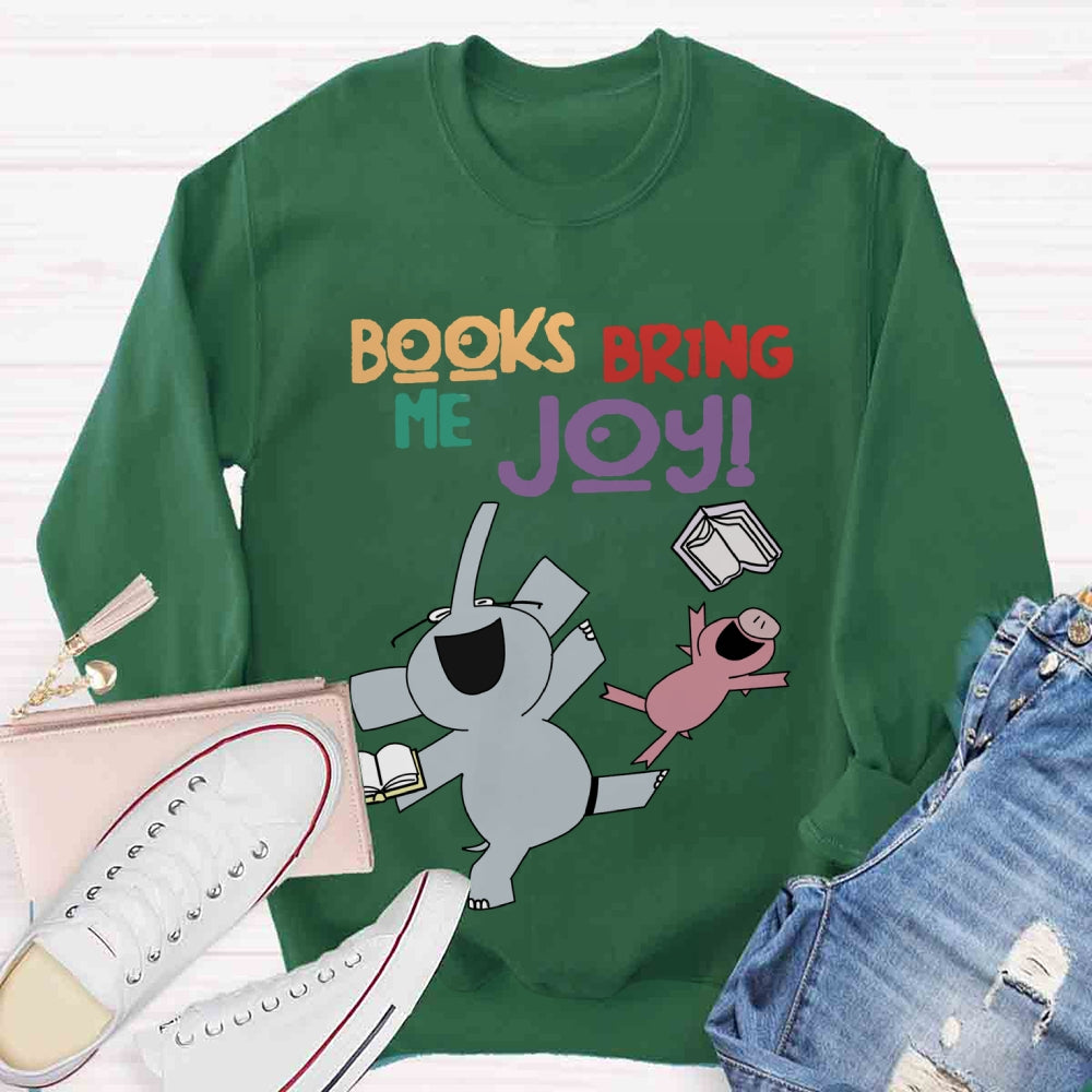 Books Bring Me Joy Elephant Sweatshirt