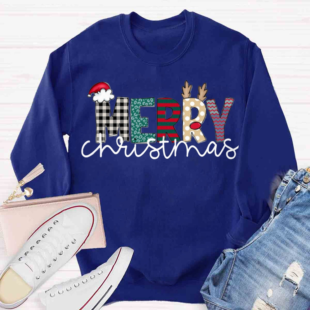 Merry Christmas Plaid Sweatshirt