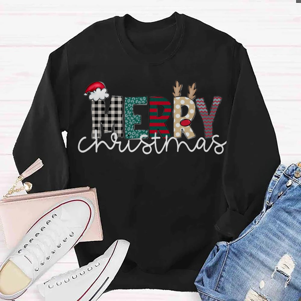 Merry Christmas Plaid Sweatshirt