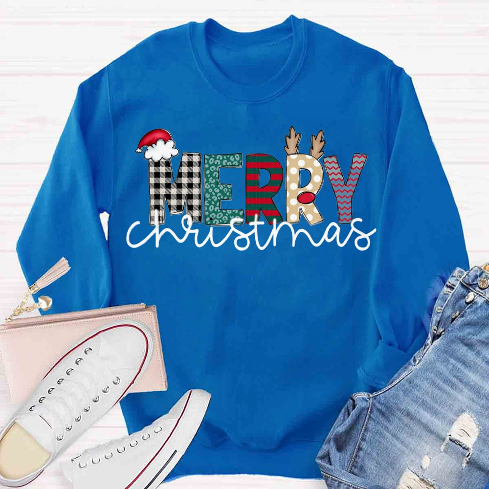 Merry Christmas Plaid Sweatshirt