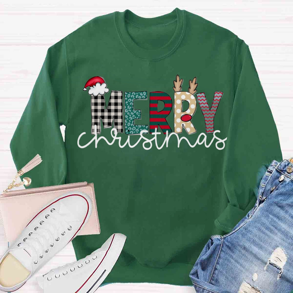 Merry Christmas Plaid Sweatshirt