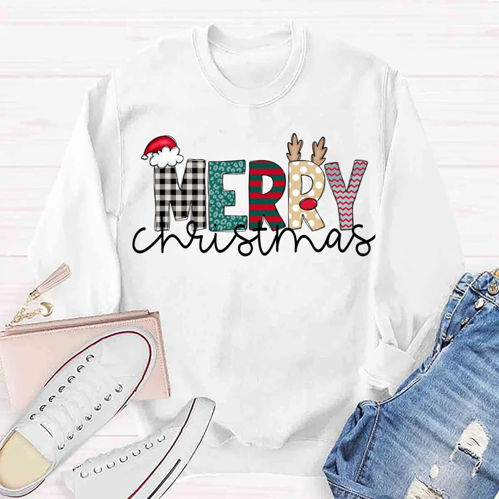 Merry Christmas Plaid Sweatshirt