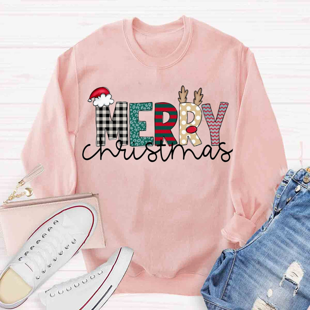 Merry Christmas Plaid Sweatshirt