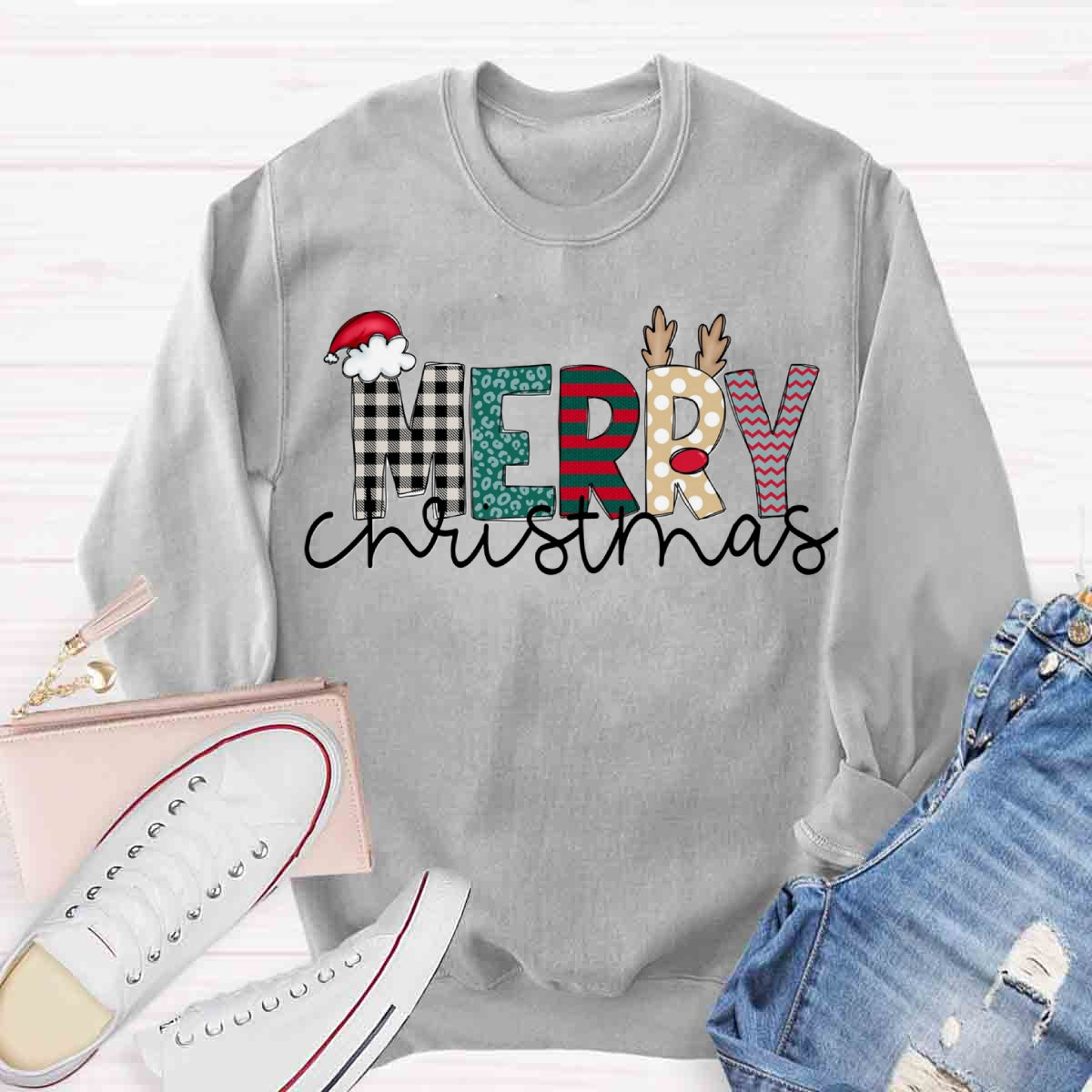 Merry Christmas Plaid Sweatshirt