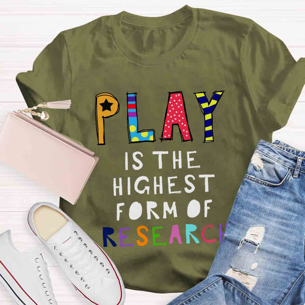 Play Is The Highest Form Of Research T-shirt