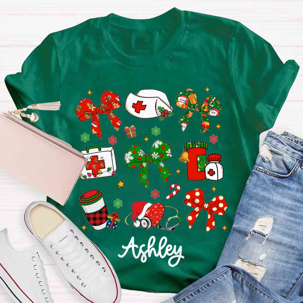 Personalized School Nurse Name Christams T-shirt