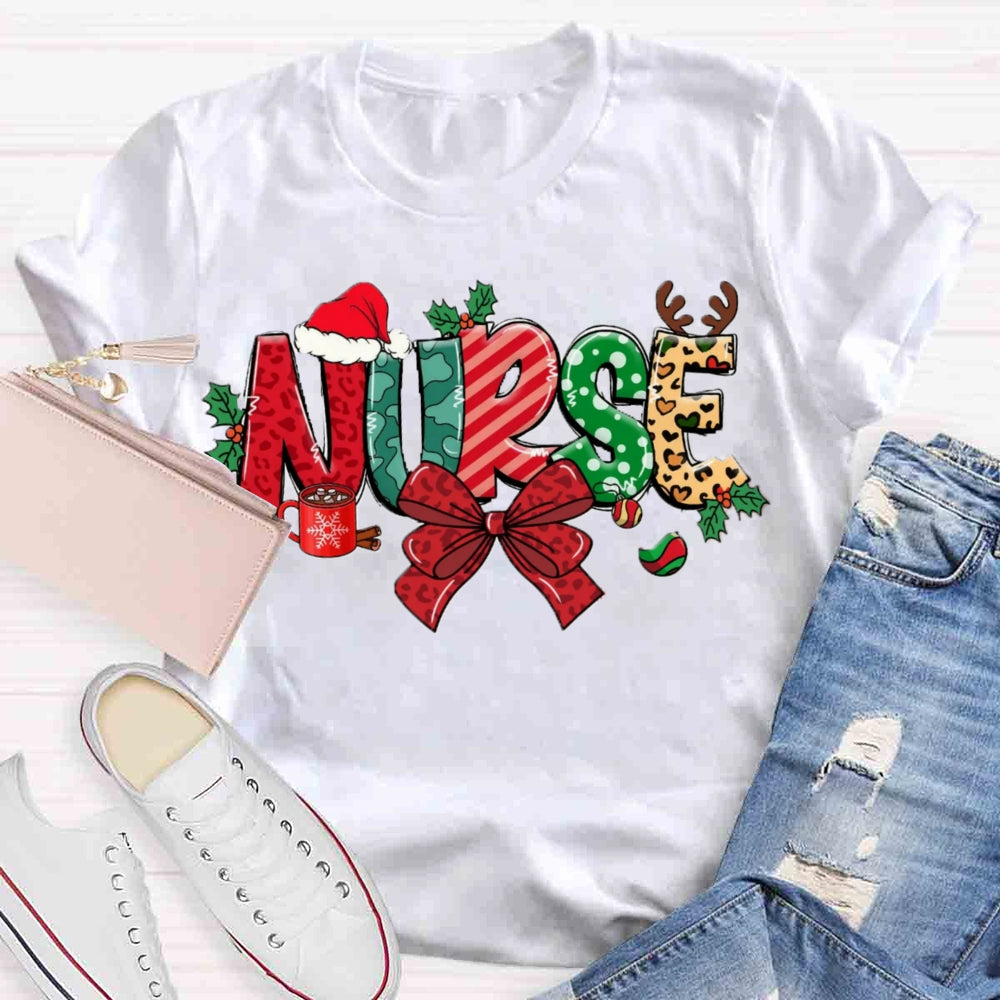 Christmas School Nurse T-shirt