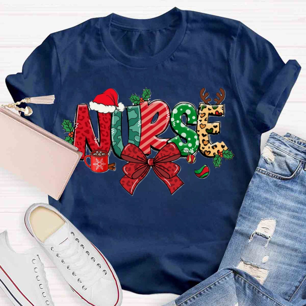 Christmas School Nurse T-shirt