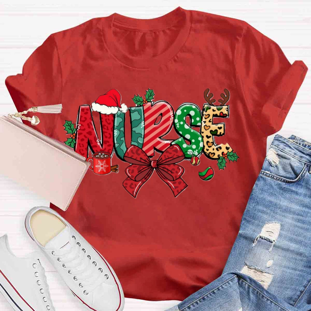 Christmas School Nurse T-shirt