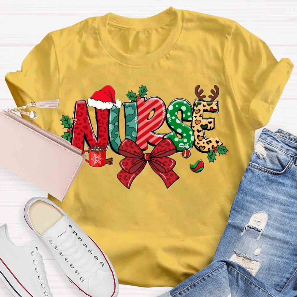 Christmas School Nurse T-shirt