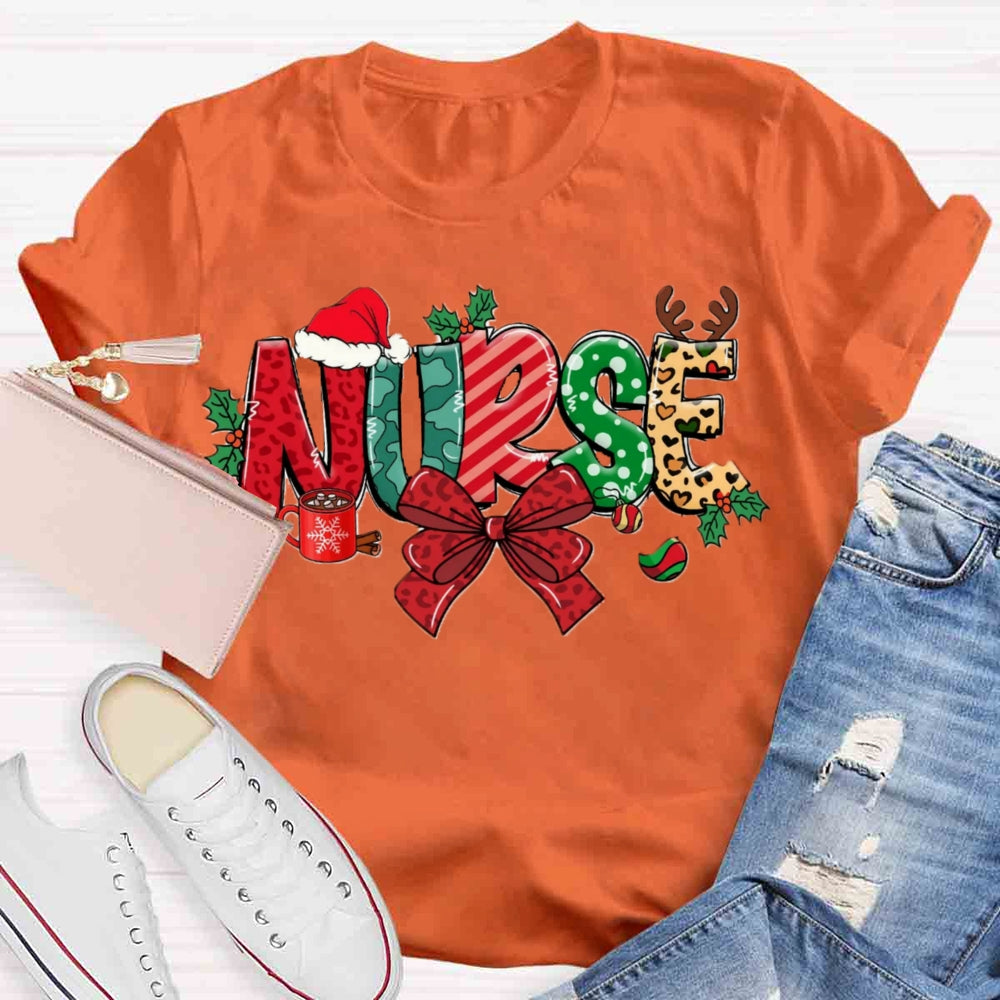 Christmas School Nurse T-shirt