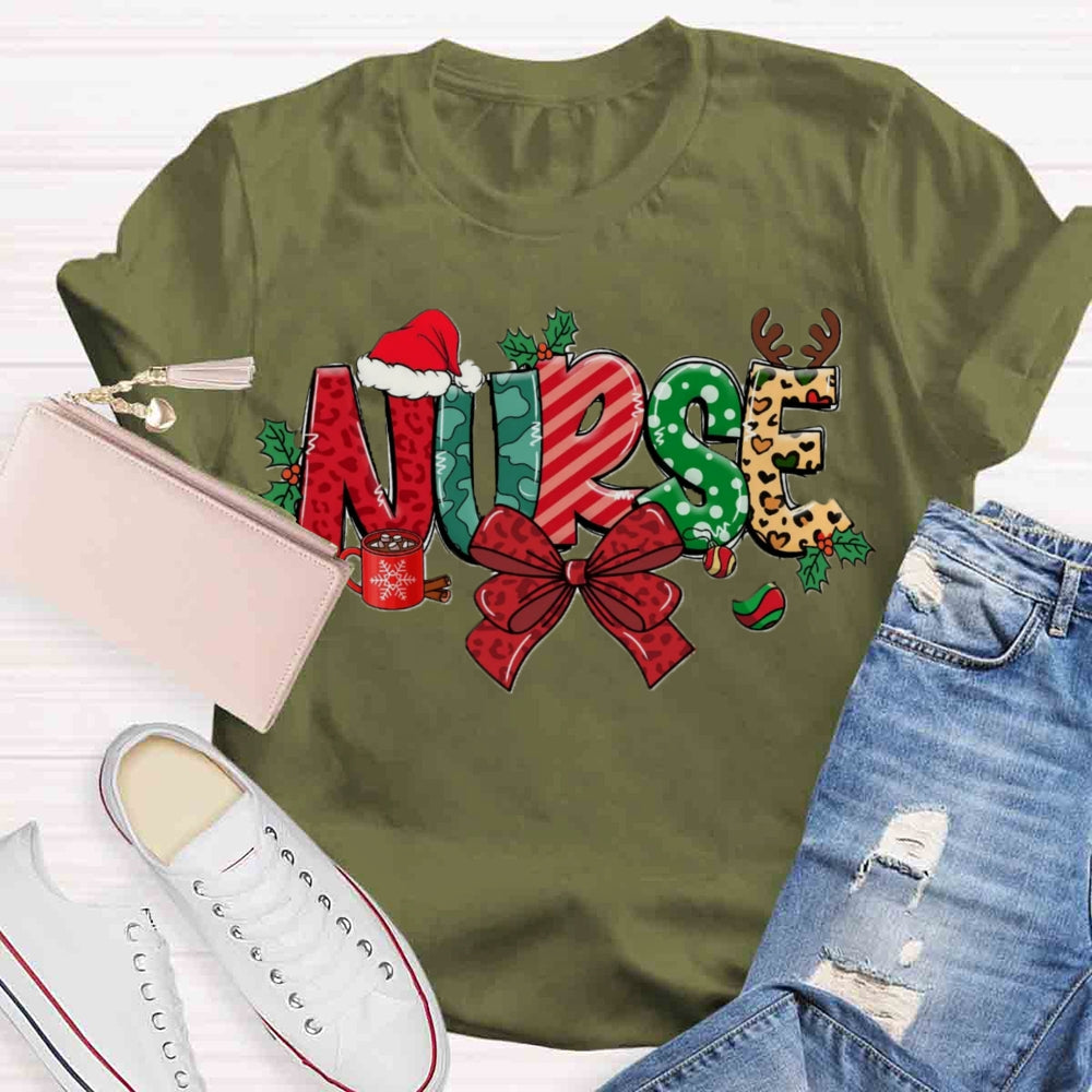 Christmas School Nurse T-shirt