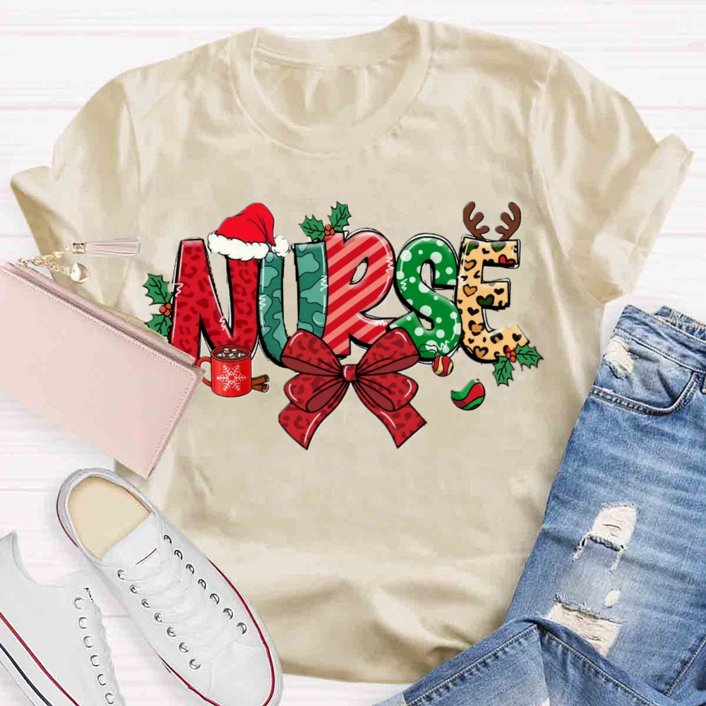 Christmas School Nurse T-shirt