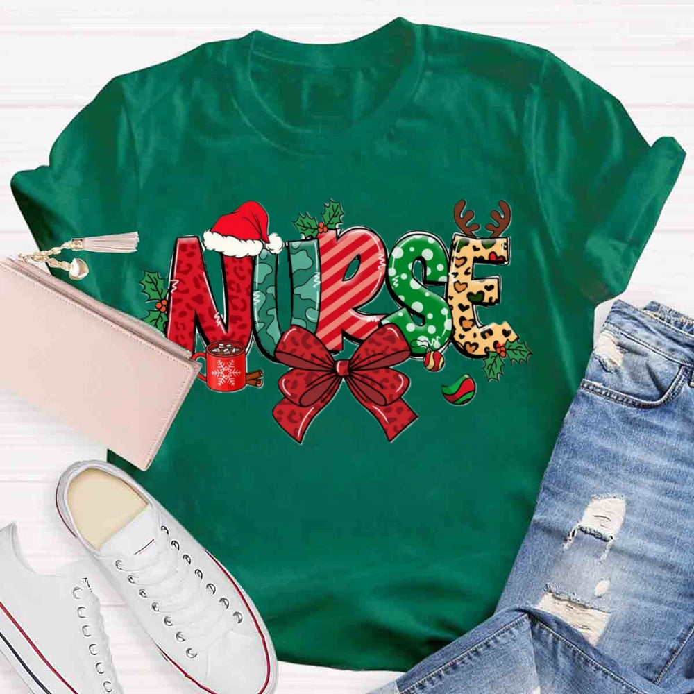 Christmas School Nurse T-shirt