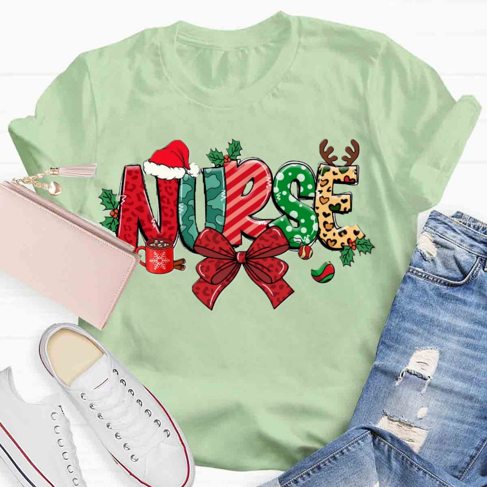 Christmas School Nurse T-shirt