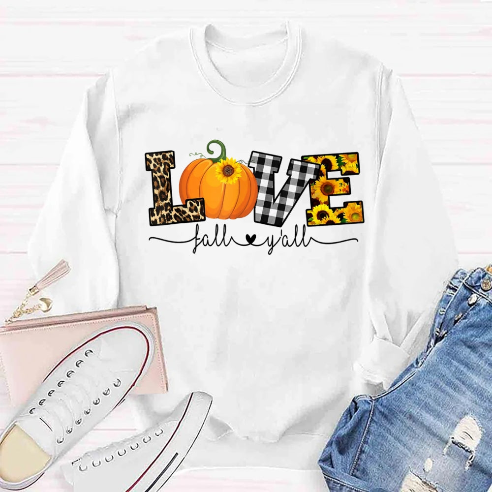 Love Fall Y'all Thanksgiving Sweatshirt