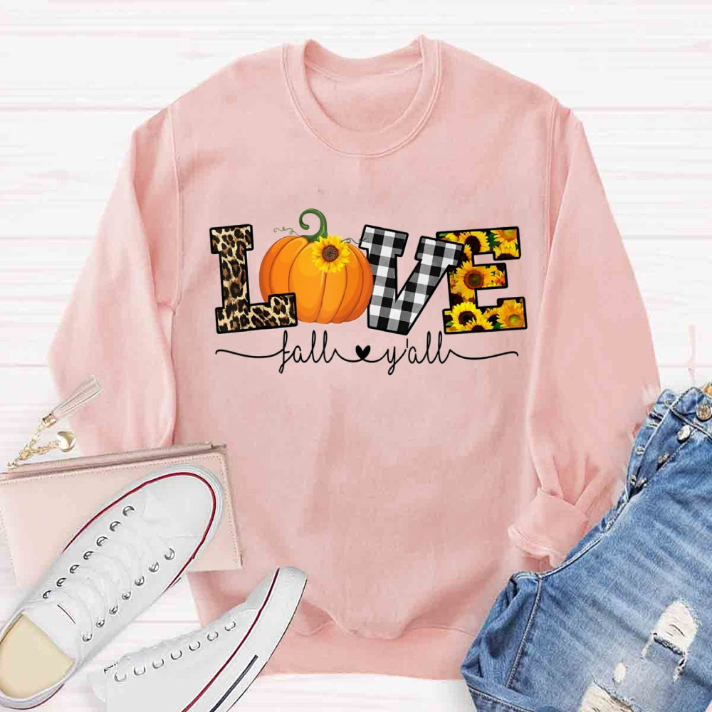 Love Fall Y'all Thanksgiving Sweatshirt