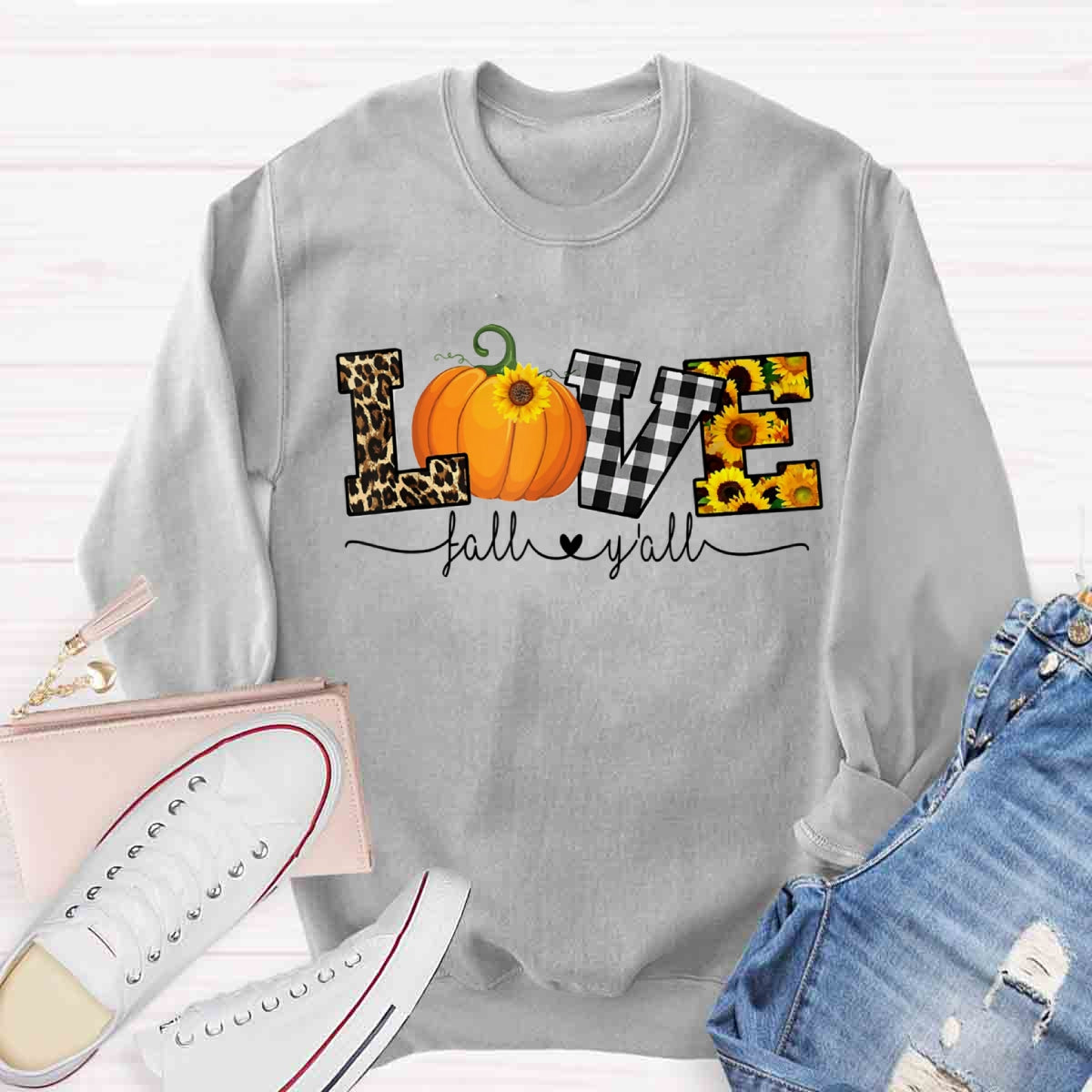 Love Fall Y'all Thanksgiving Sweatshirt