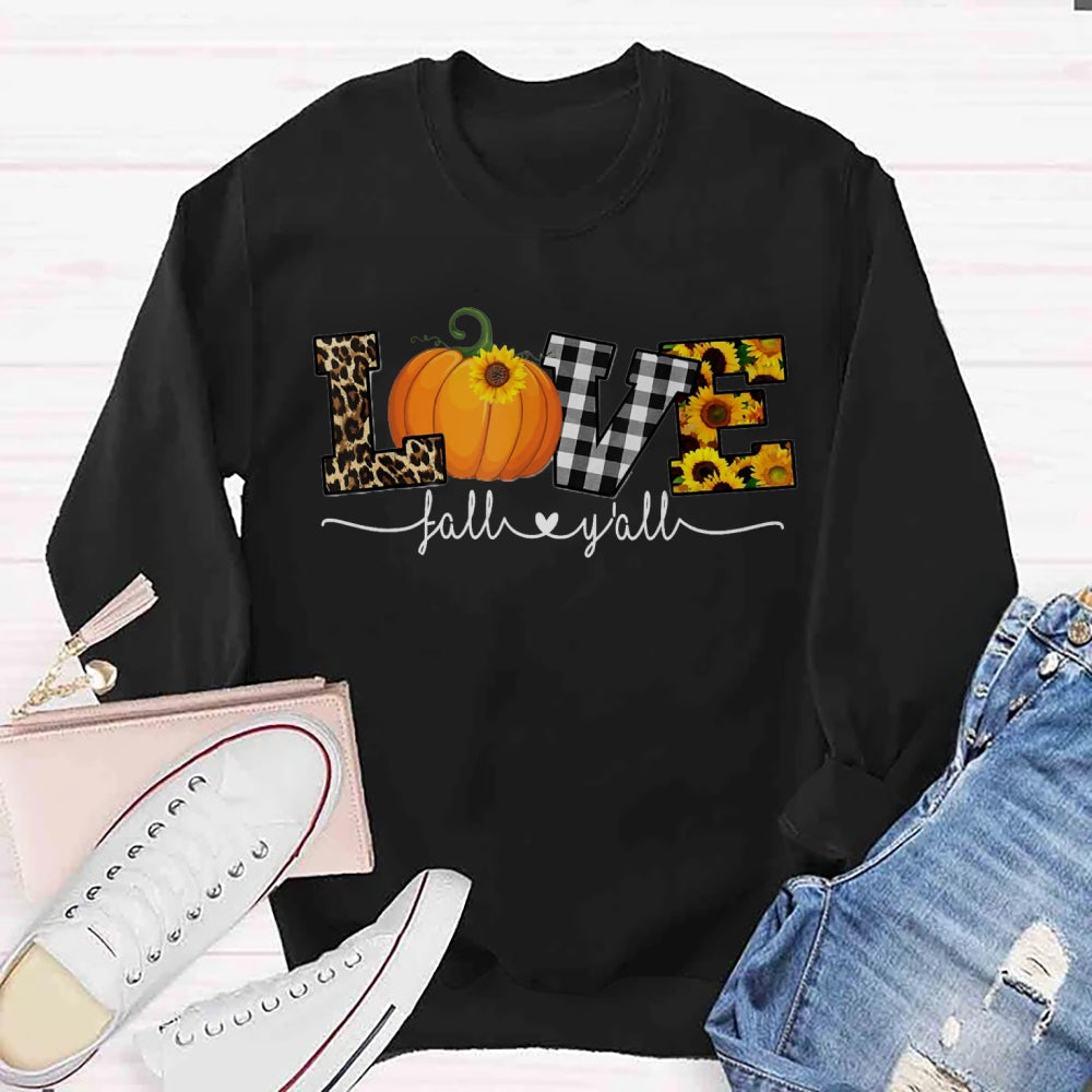 Love Fall Y'all Thanksgiving Sweatshirt