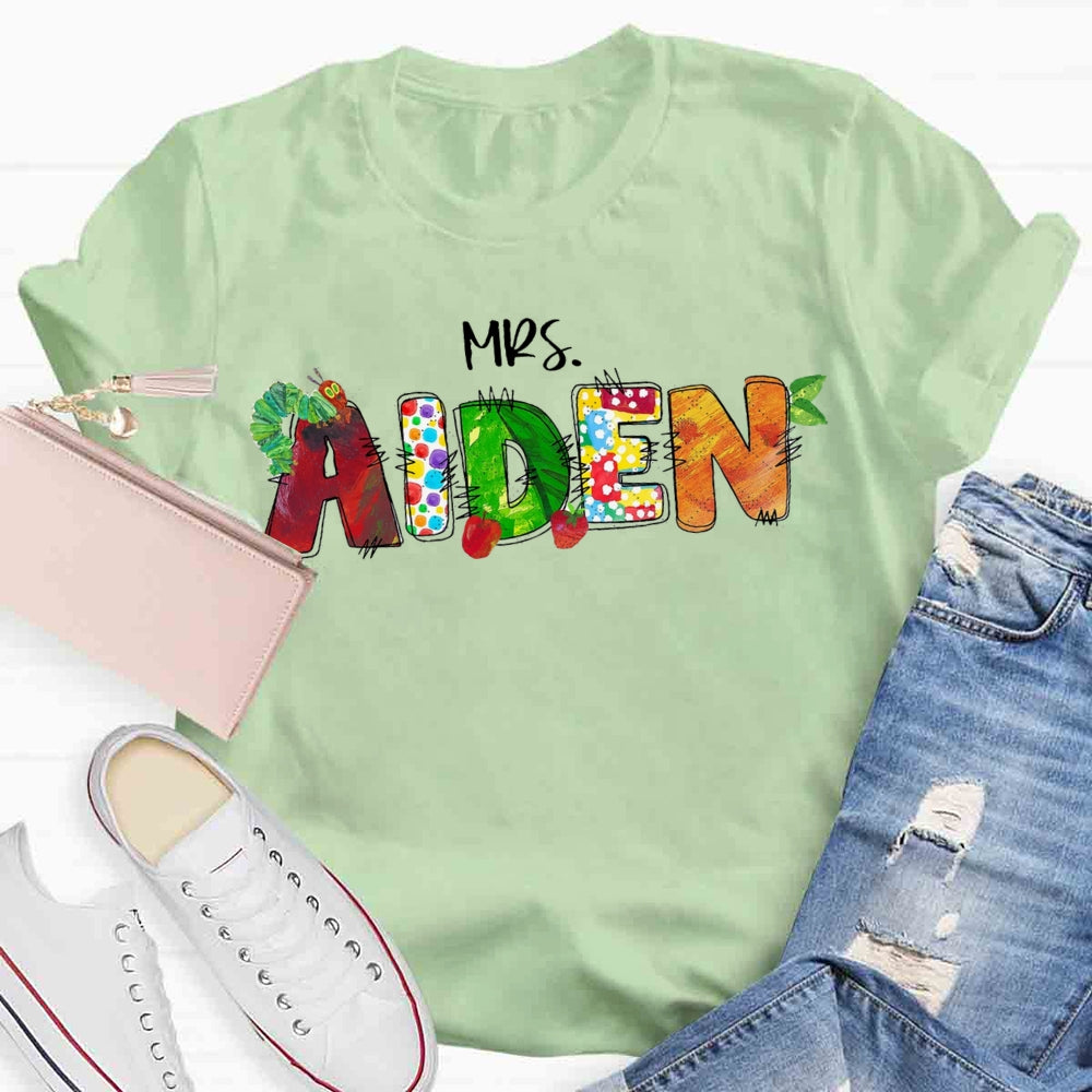 Personalized Name Cute Caterpillar T-shirt