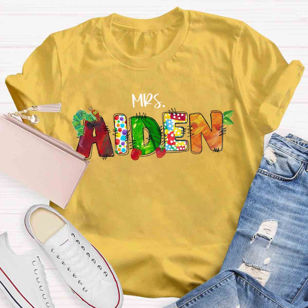 Personalized Name Cute Caterpillar T-shirt