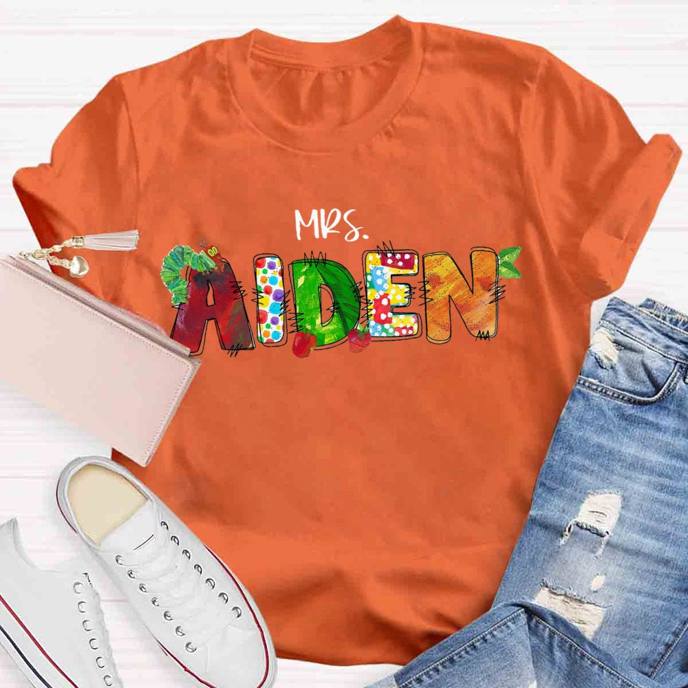 Personalized Name Cute Caterpillar T-shirt