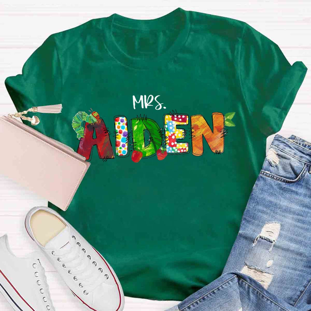 Personalized Name Cute Caterpillar T-shirt