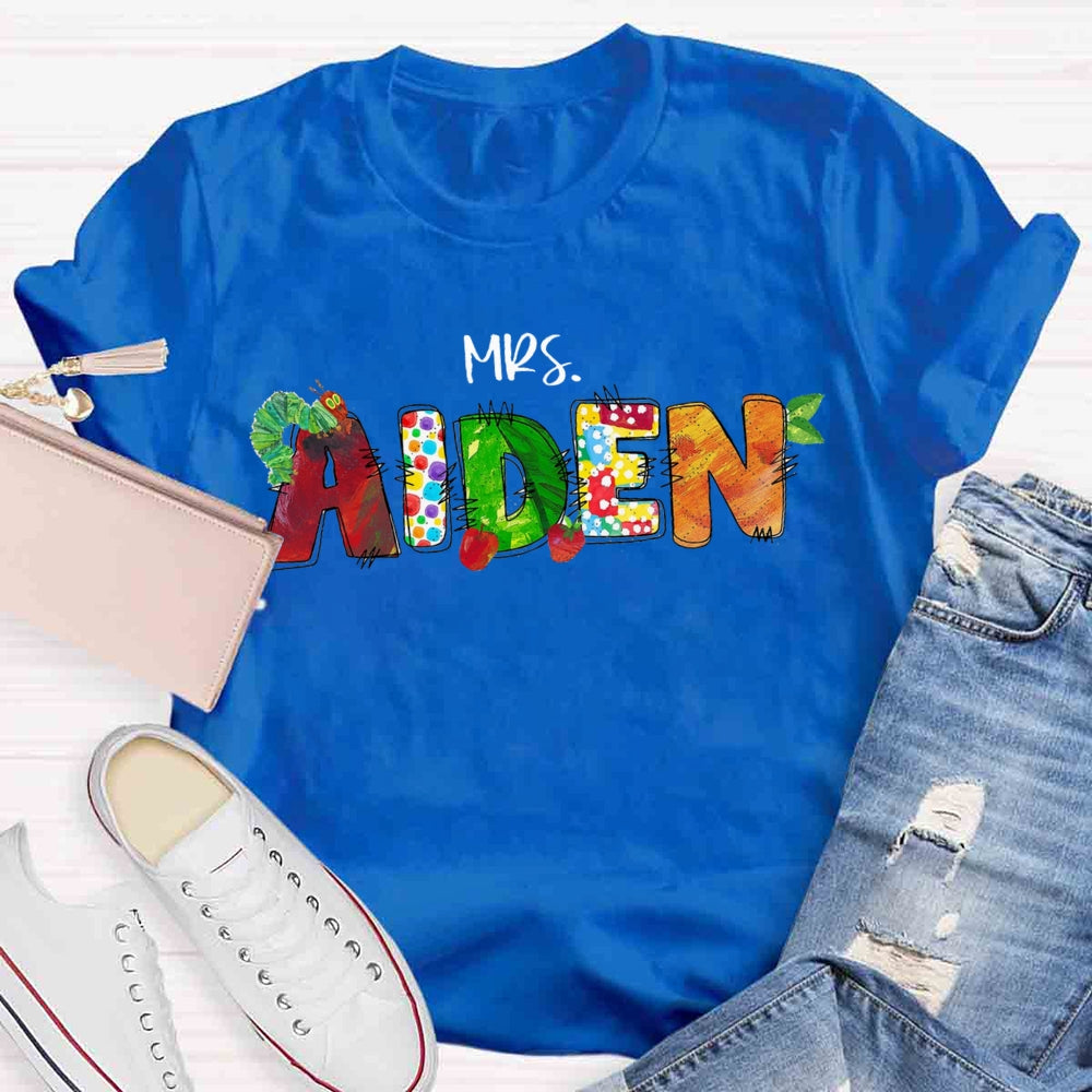 Personalized Name Cute Caterpillar T-shirt