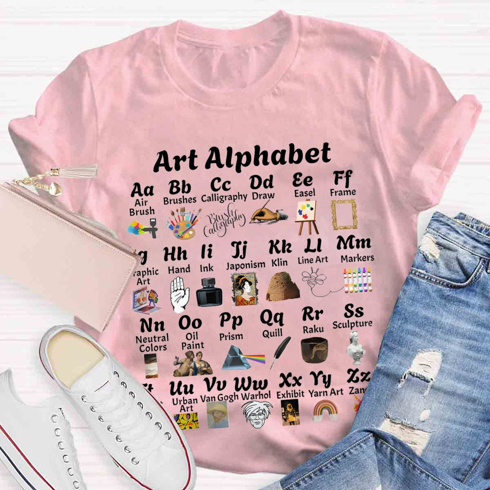 Art Alphabet  Art Teacher T-shirt