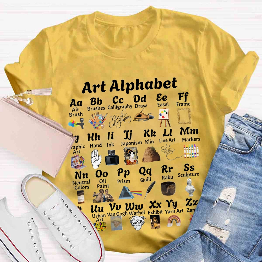 Art Alphabet  Art Teacher T-shirt