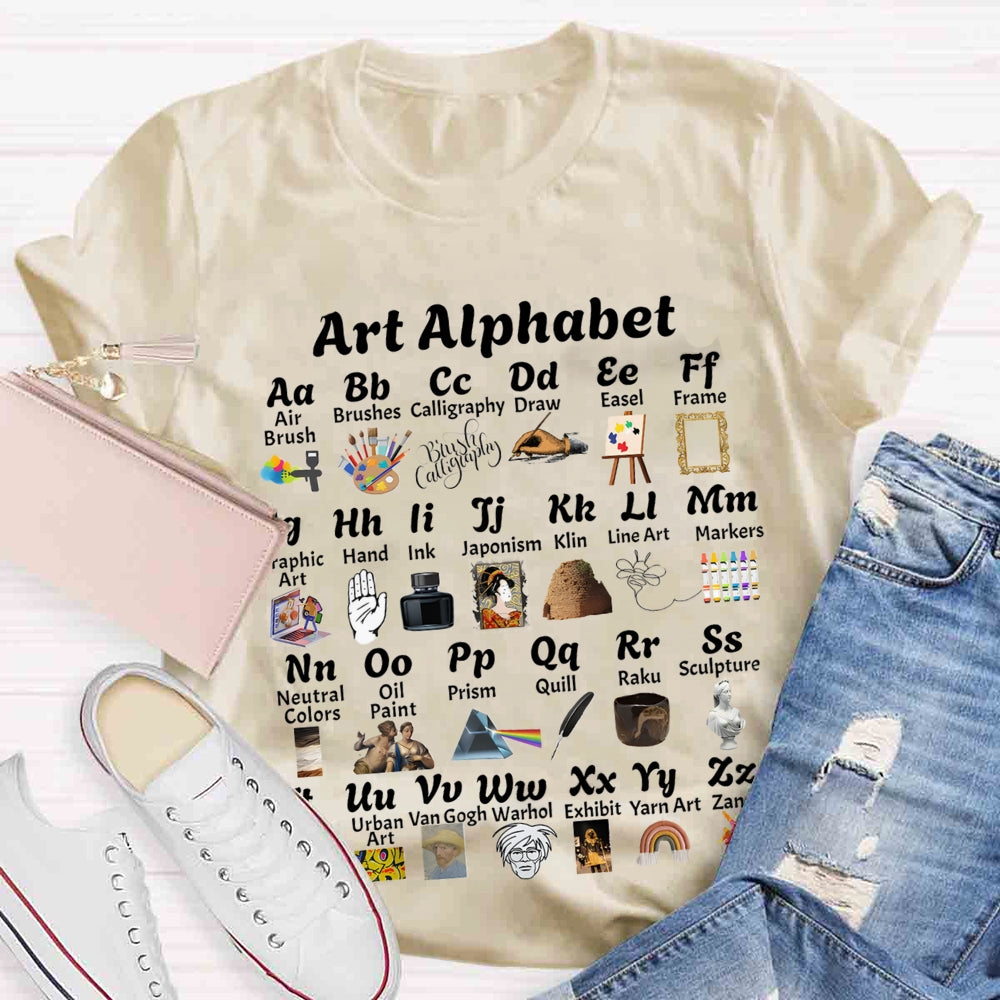 Art Alphabet  Art Teacher T-shirt