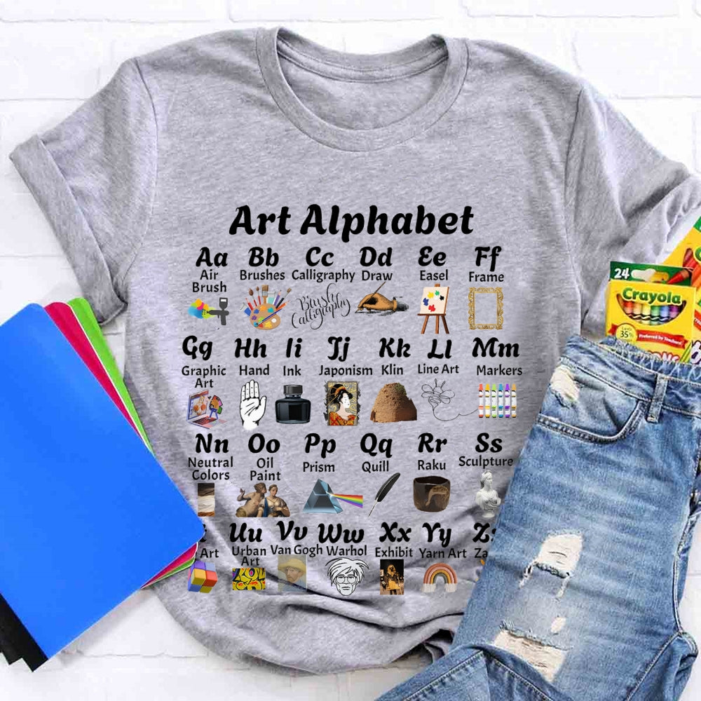 Art Alphabet  Art Teacher T-shirt