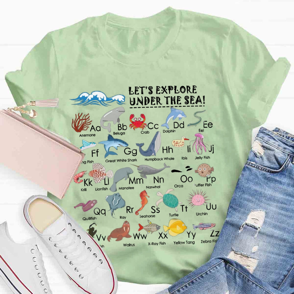 Under the Sea Ocean Animals Alphabet T-shirt