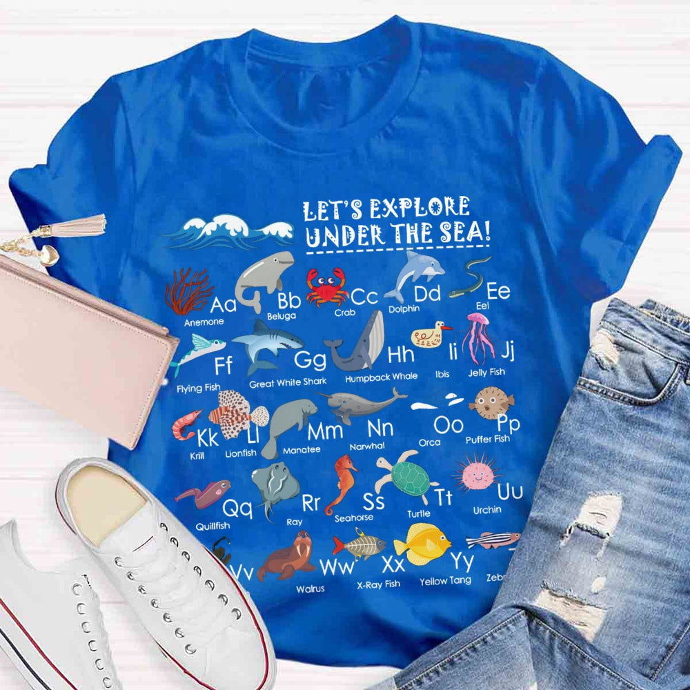 Under the Sea Ocean Animals Alphabet T-shirt