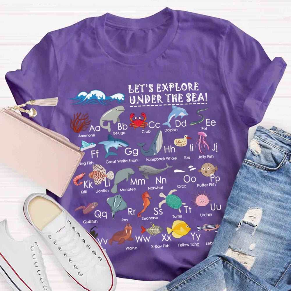 Under the Sea Ocean Animals Alphabet T-shirt