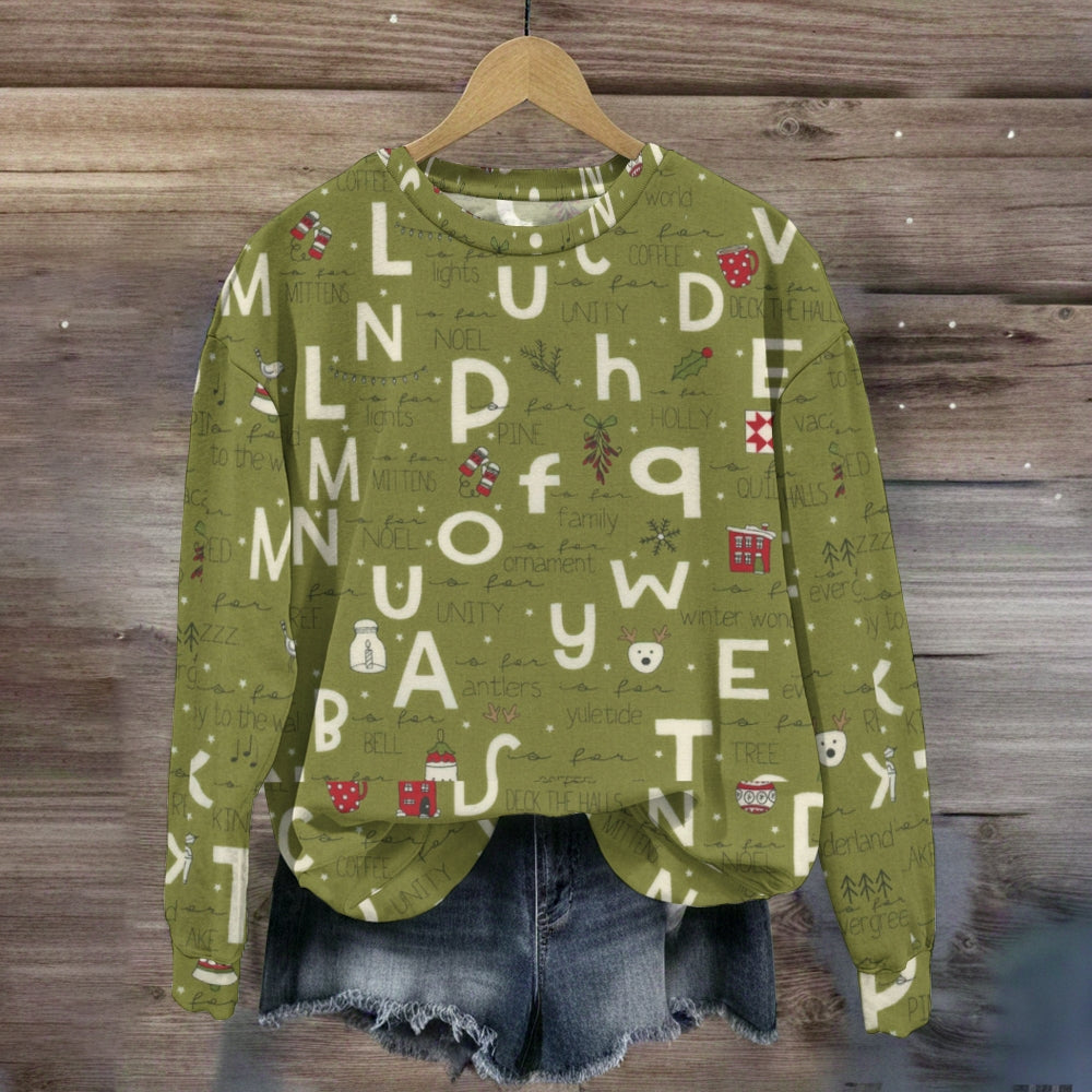 Christmas Alphabet Get ready for a Festive Sweatshirts