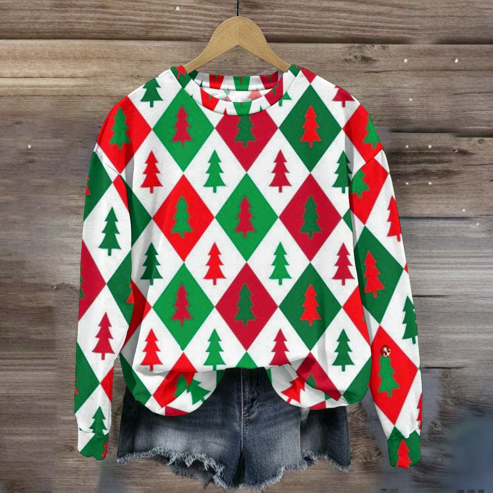 Color Block Christmas Design Teacher Sweatshirt