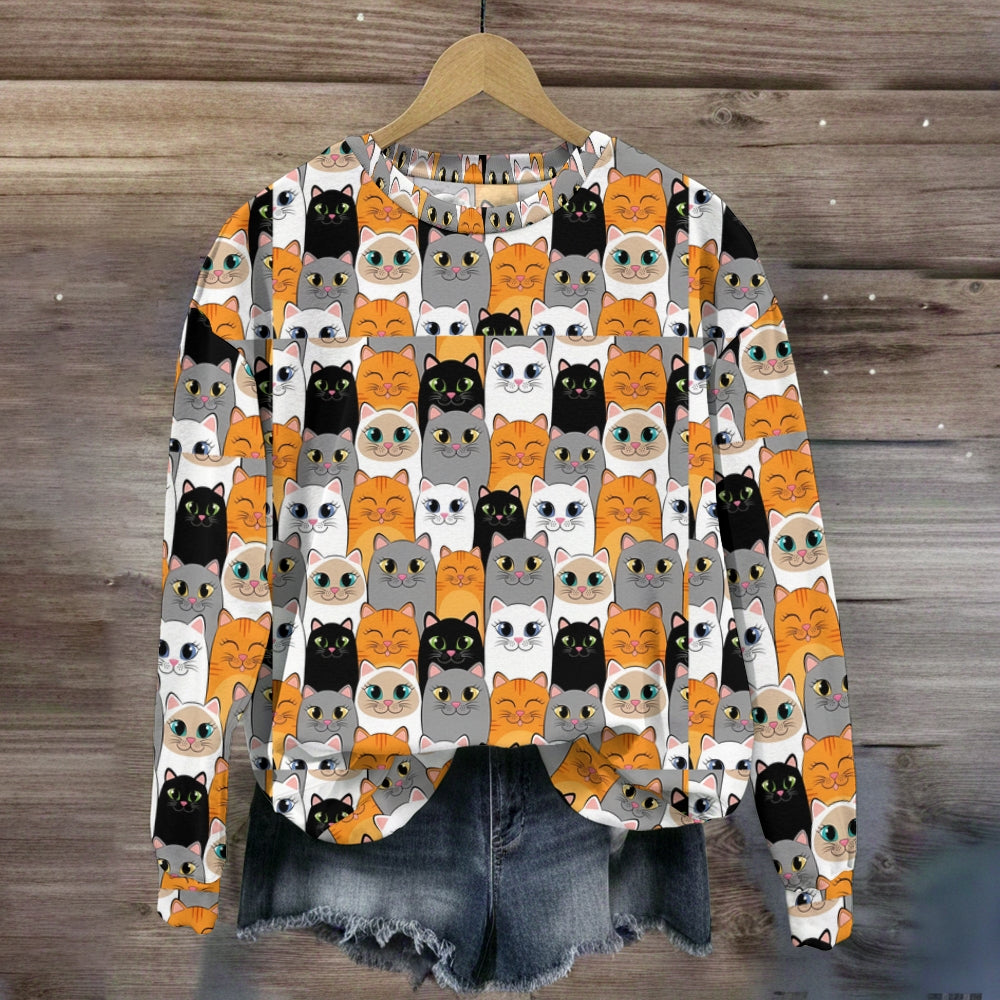 Cute Cats Design Sweatshirt