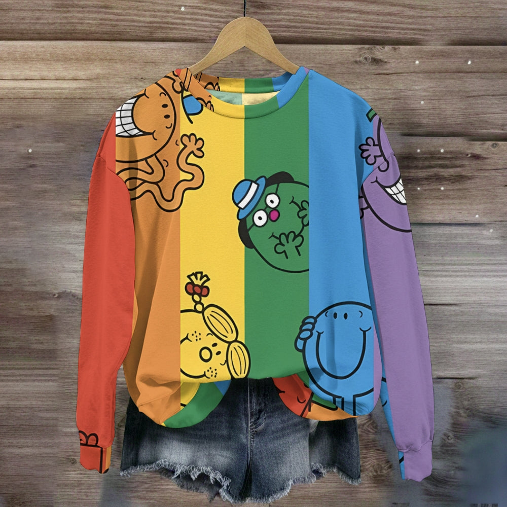 Cartoon Mr. Men Little Miss All Year Round Teacher Sweatshirt