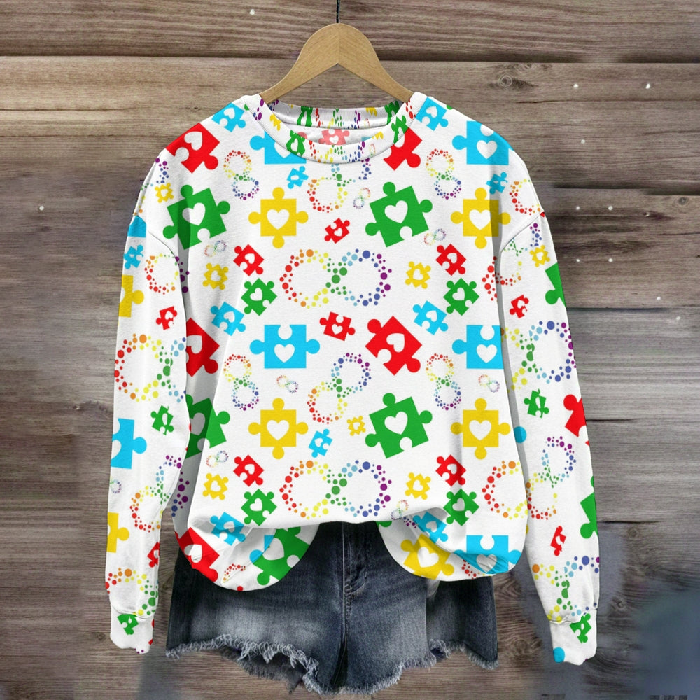 Autism Awareness Seamless Pattern Sweatshirt